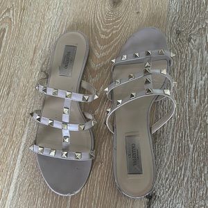 Valentino Rockstud Slide Sandals